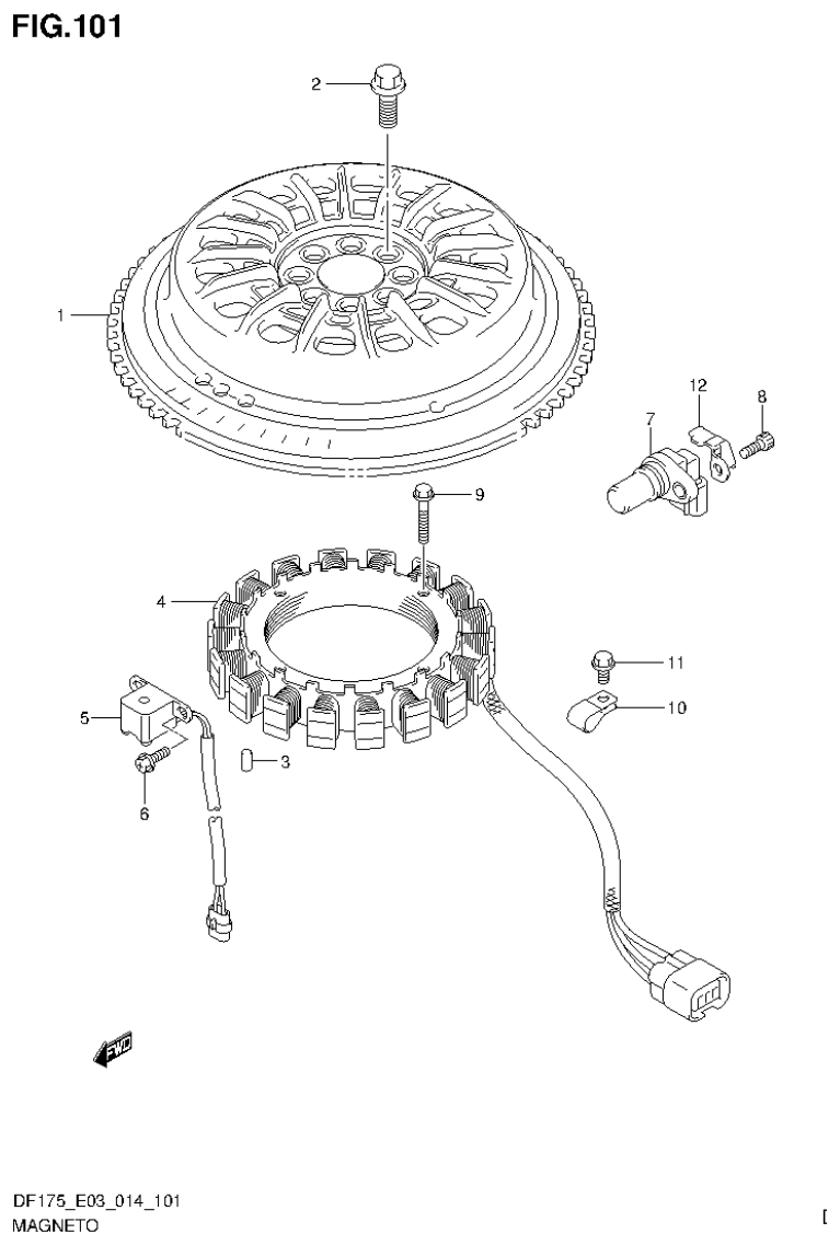 Suzuki DF175ZG MAGNETO (DF175TG E03) parts diagram
